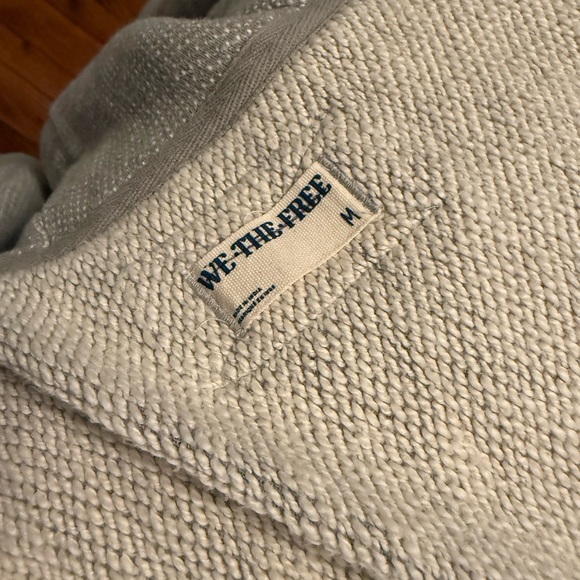 Free people Cozy Gray Hooded Cardigan sweater shirt super oversized - Picture 7 of 13